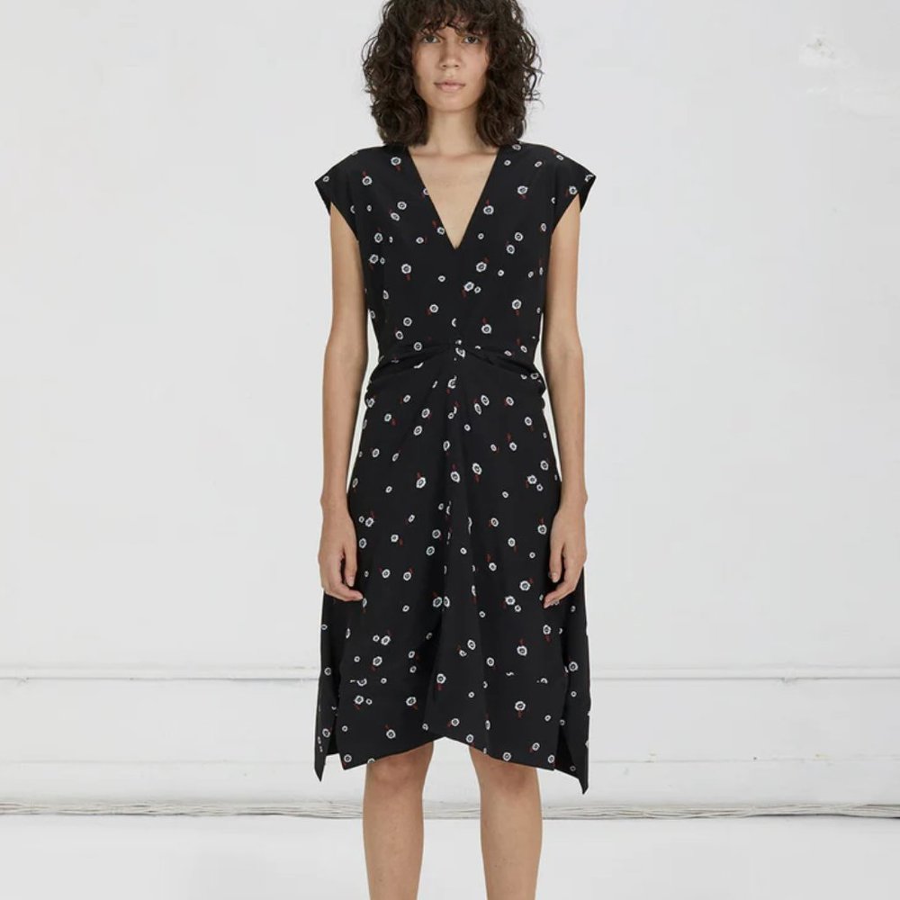 PROENZA SCHOULER Silk Printed Cap Sleeve Dress size 6